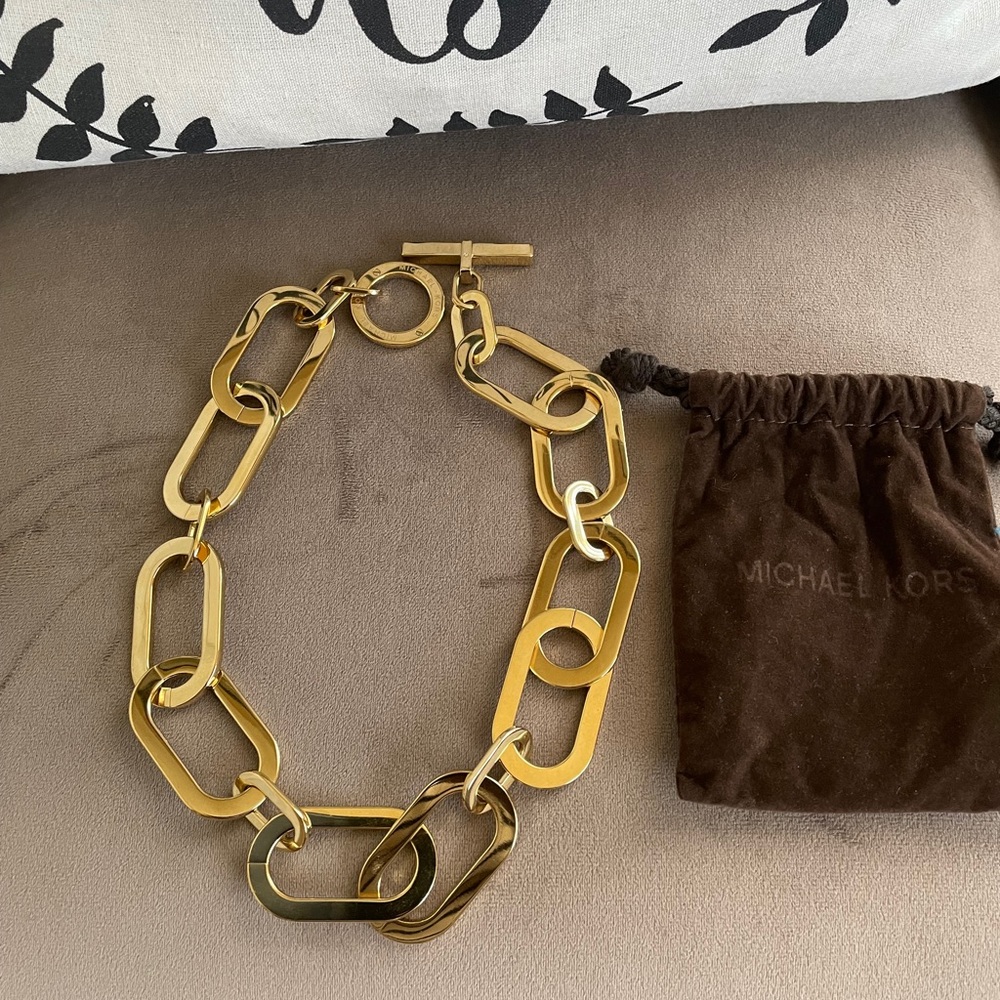 Micheal Kors gold plated link chain